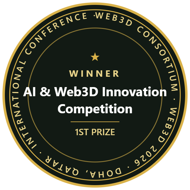 Winner, AI and Web3D Innovation Competition, 1st prize, Web3D 2026